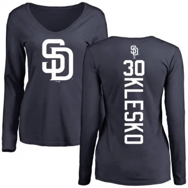 Navy Women's Ryan Klesko San Diego Padres Backer Slim Fit Long Sleeve T-Shirt -