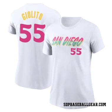 White Women's Lucas Giolito San Diego Padres 2022 City Connect T-Shirt