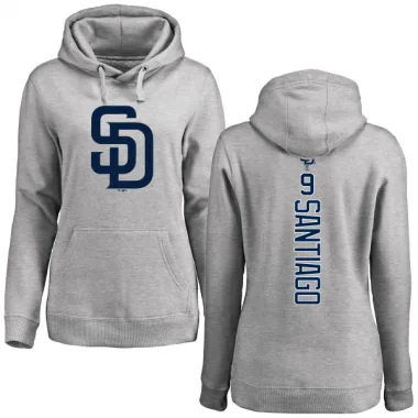 Women's Benito Santiago San Diego Padres Ash Backer Pullover Hoodie